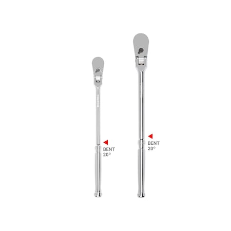 Tekton 3/8, 1/2 Inch Drive Flex Head Bent Handle Long Ratchet Set, 2-Piece (12, 14 in.) SRH99203